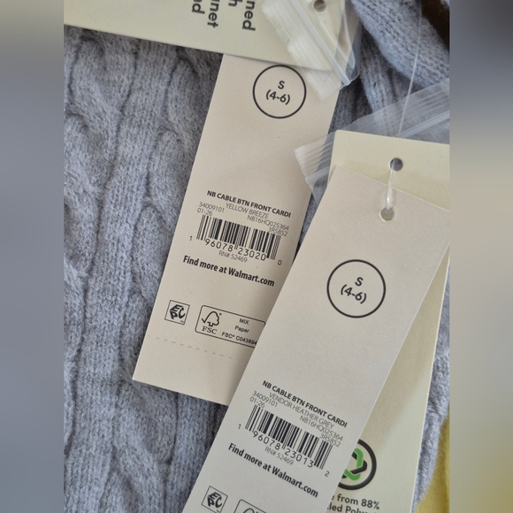 NEW Lot Of 2 No Boundaries Cable Knit Front Button Cardigans, XS Or Small - Picture 11 of 11